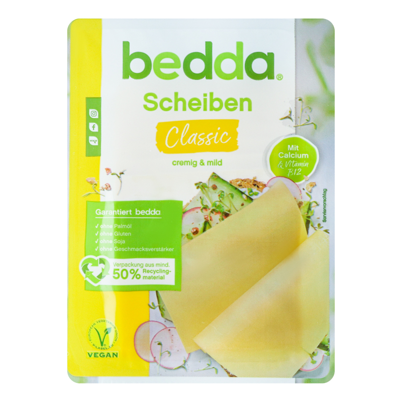 Сыр 21% растительный нарезка Classic Bedda лоток 150г Bedda ...