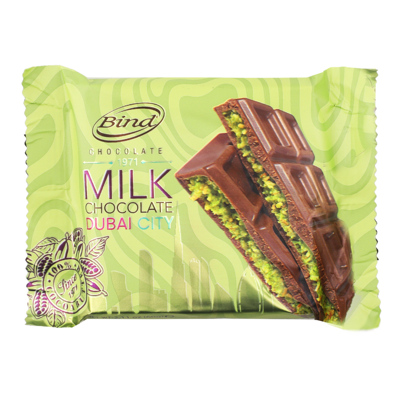 Шоколад молочный с фисташкой и тестом кадаифи Bind Chocolate м/у 60г ...