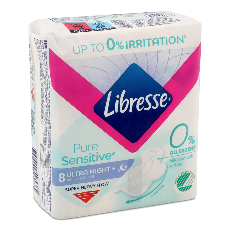 Прокладки гігієнічні Пур Сенсітів Ультра найт 8шт Лібрес
