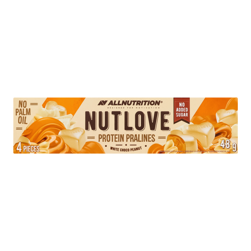 Цукерки протеїнове праліне Білий шоколад з арахісом Nutlove Allnutrition к/у