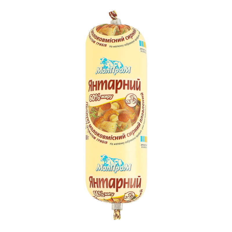 Продукт сирний 60% молоковмісний плавлений зі смаком та ароматом грибів Янтарний МолПром м/у