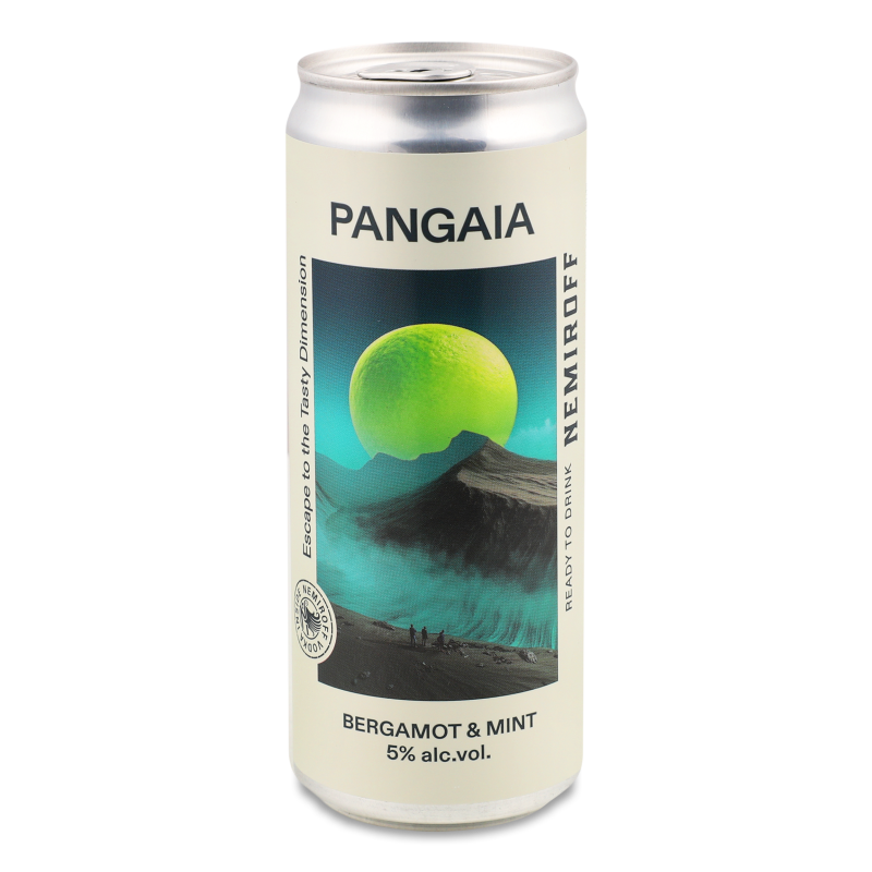 Напій слабоалкогольний Pangaia Bergamot&Mint середньогазований 5% 330мл ж/б Nemiroff