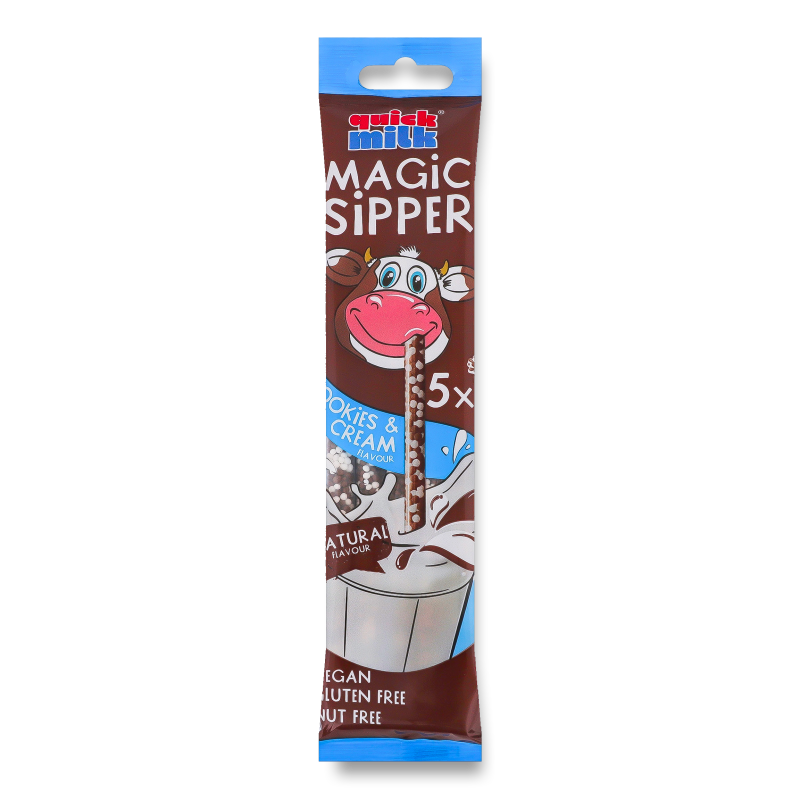 Соломинка д/молока з смаком Печиво з кремом 5*6г Quick Milk