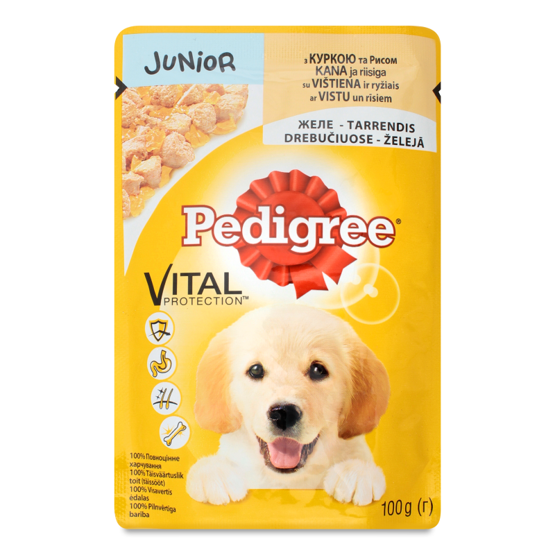 Корм д/цуценят Курятина в желе 100г пауч Pedigree