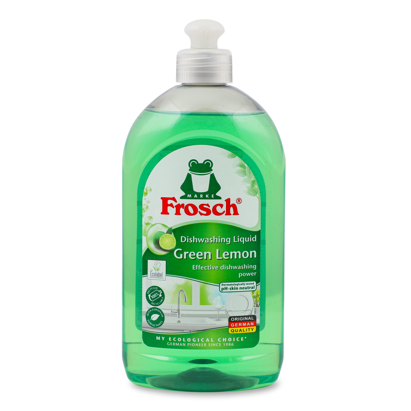 Рідина д/миття посуду Зелений лимон 500мл Фрош