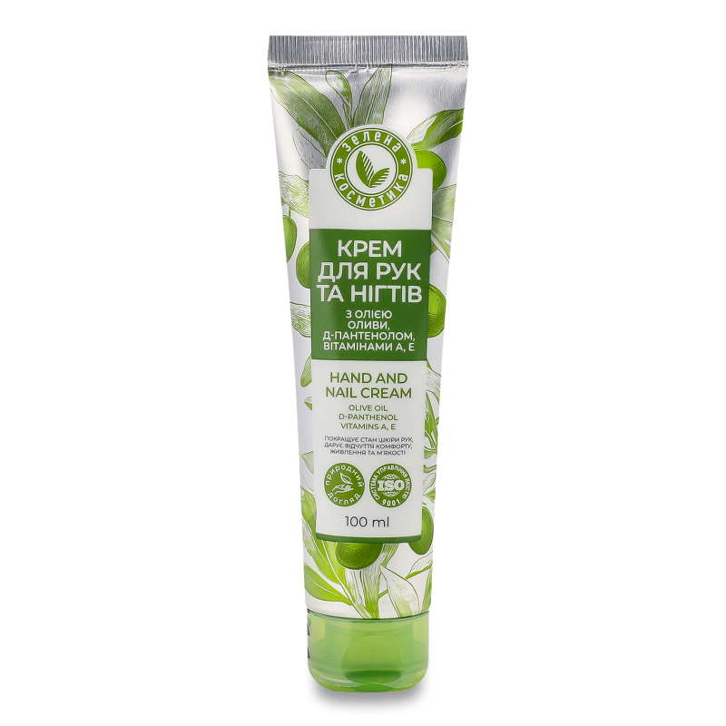 Крем д/рук та нігтів з олією оливи 100мл Зелена косметика