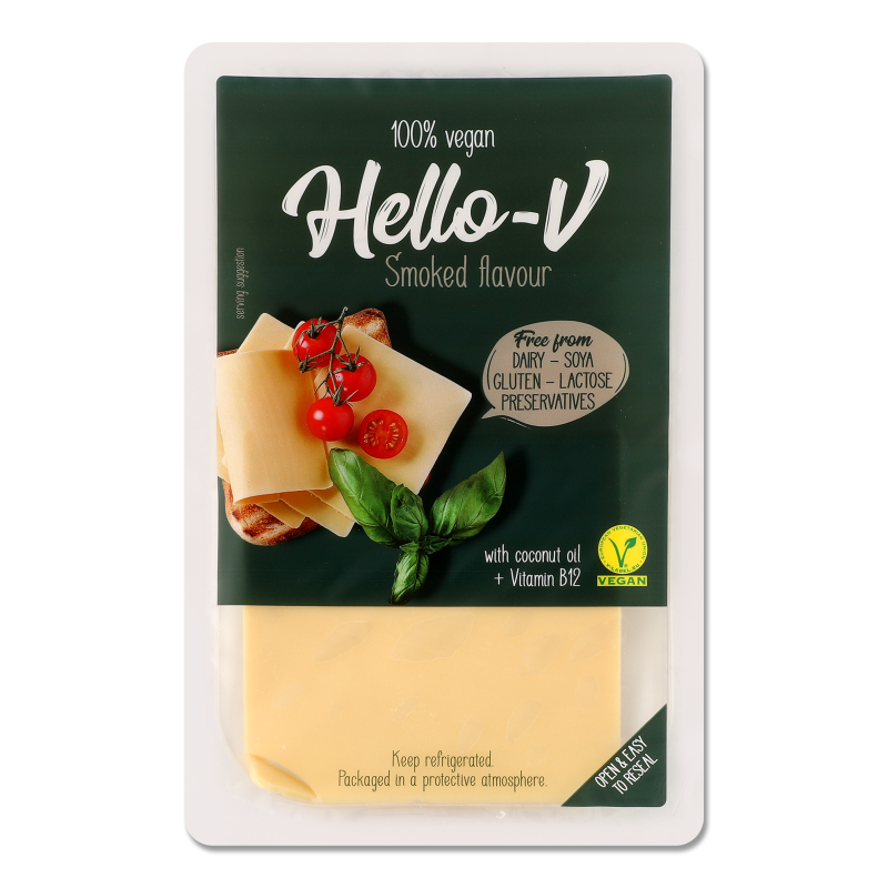 Сир веганський Smoked 24% слайси 140г газ/уп Hello-V