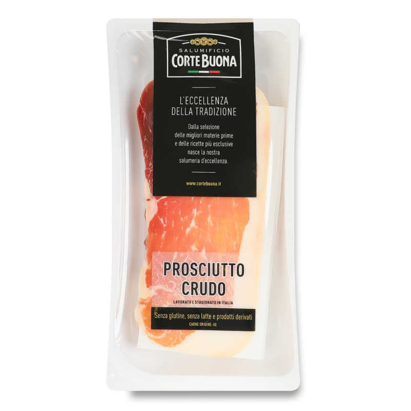 Шинка Прошутто Крудо с/в нарізка 250г газ/уп Corte Buona