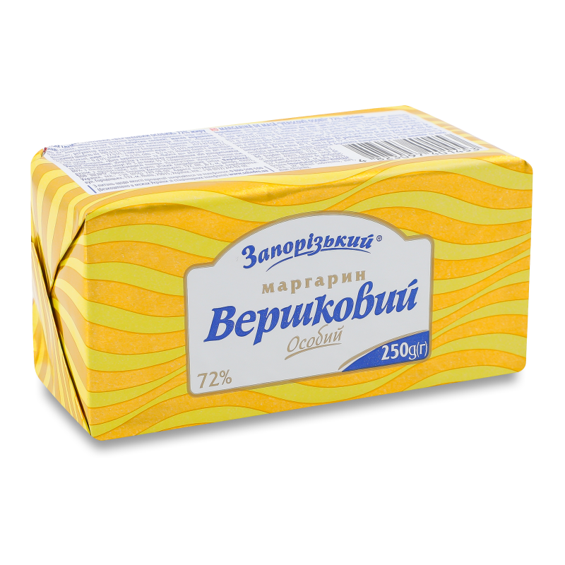 Маргарин Вершковий Особливий 72% 250г Запорізький