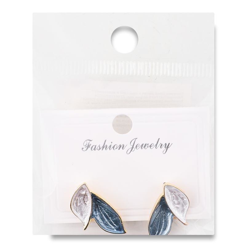 Сережки сірий метал з камінцем в асортименті