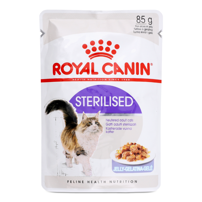 Корм д/дорослих стерилізованих котів шматочки в желе 85г пауч Роял Канін