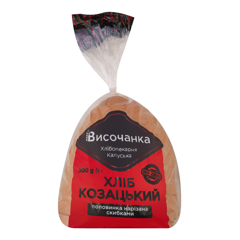 Хліб половинка в нарізці житньо-пшеничний Козацький Височанка м/у