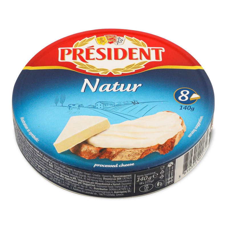 Сир плавлений порційний 45% 140г President