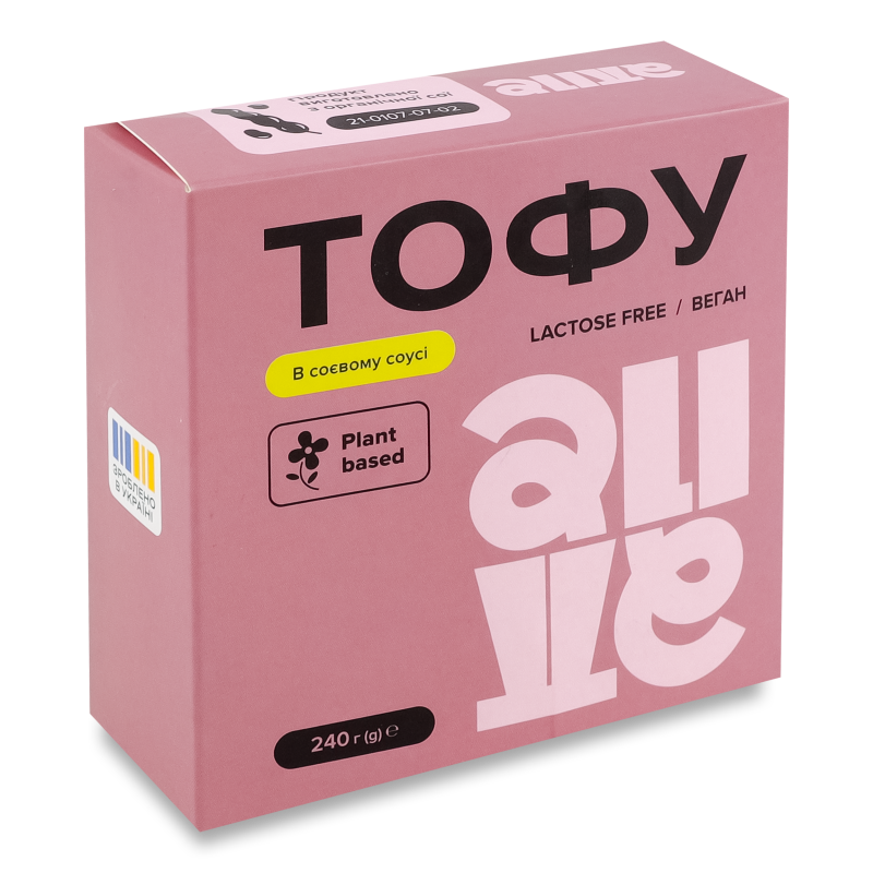 Сир Тофу в соєвому соусі 240г в/у коробка Alive