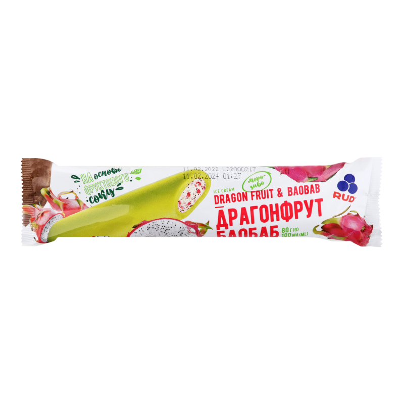 Морозиво Драгонфрут-баобаб Rud м/у