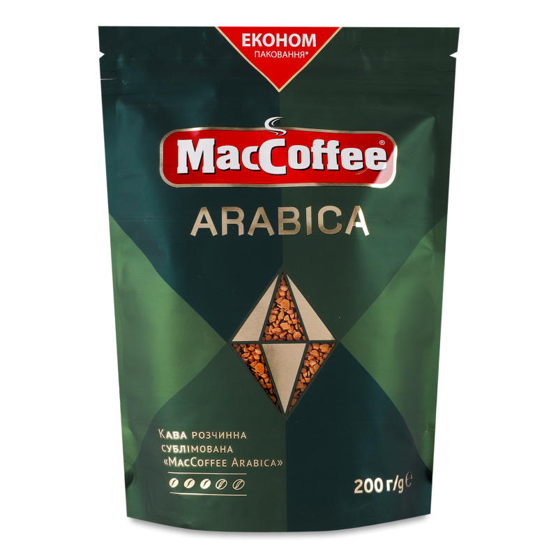 Кава Arabica розчинна сублімована 200г економ пакет MacCoffee