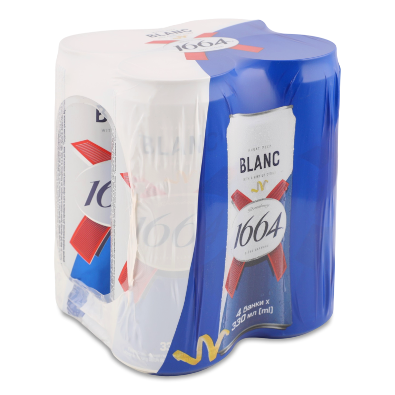 Пиво Blanc світле 4,8% 4*0,33л ж/б Kronenbourg 1664