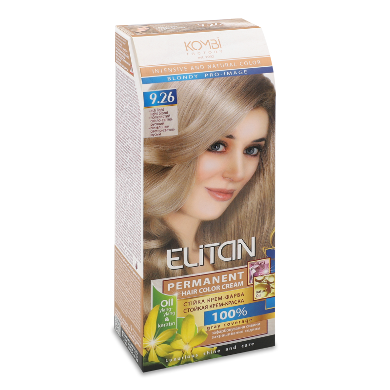 Крем-фарба д/волосся 9.26 попелястий світло-світло русявий Elitan