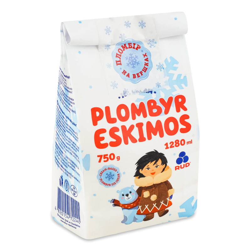 Морозиво Ескімос 750г паперовий пакет Рудь