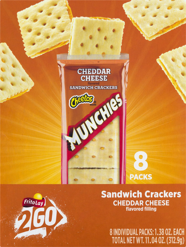 FritoLay 2 Go Cheetos Munchies Sandwich crackers Cheddar Cheese 8 PK
