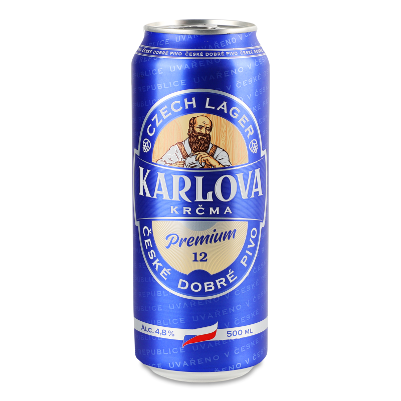 Пиво Premium світле 4,8% 0,5л ж/б Karlova Krcma