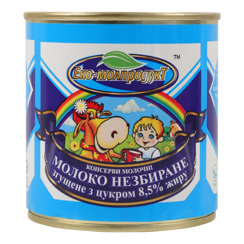 Молоко згущене 8.5% незбиране з цукром Еко-молпродукт з/б