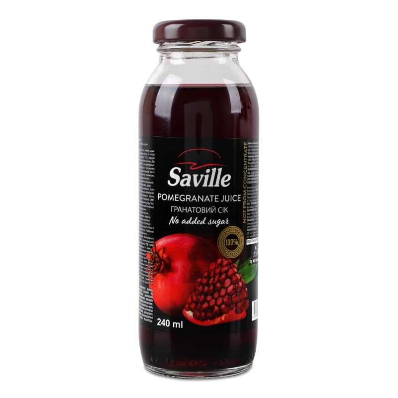 Сік гранатовий 100% 240мл скло Saville