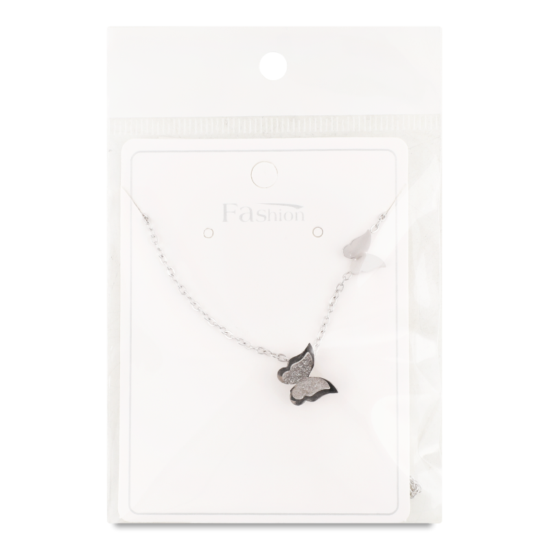 Ланцюжок сірий метал з підвіскою 40см FHF1552