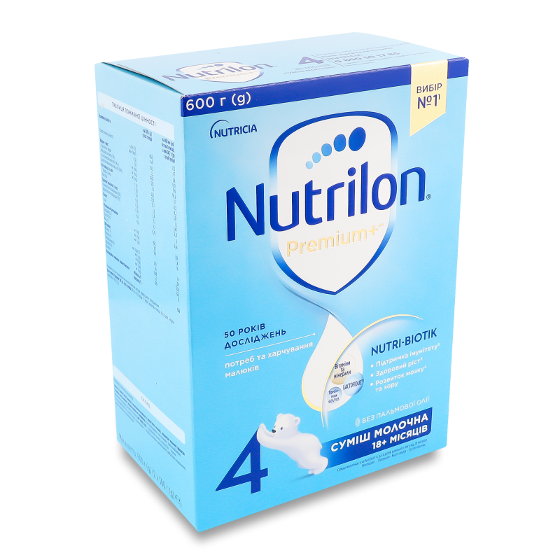 Суміш молочна Premium+ 4 від 18місяців 600г Nutrilon