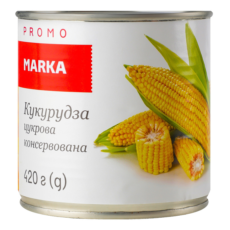 Кукурудза цукрова з цілих зерен консервована стерилізована Marka Promoв/с з/б