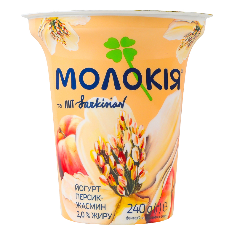 Йогурт 2% с наполнителем фруктовым пастеризованным Персик-жасмин