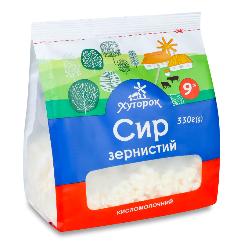 Сир кисломолочний 9% 330г Хуторок