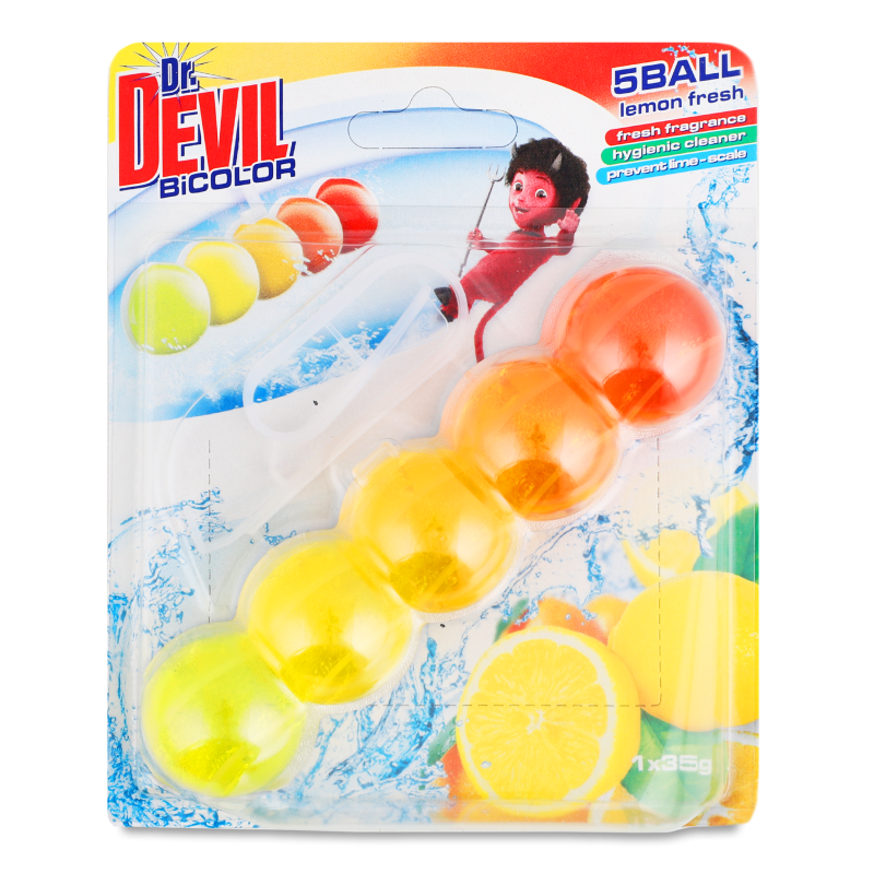 Засіб д/чищення унітазу БіКолор Лемон Фреш 35г Dr.Devil