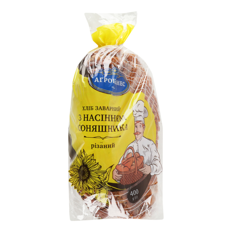 Хліб нарізний з насінням соняшнику Заварний Агробізнес м/у