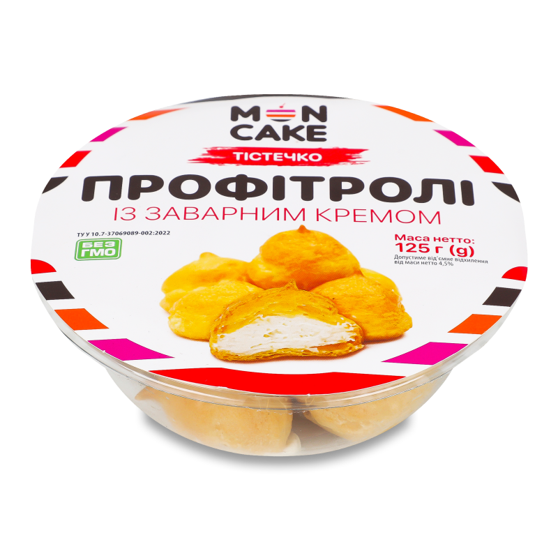 Тістечко Профітролі з заварним кремом 125г блістер Mon Cake