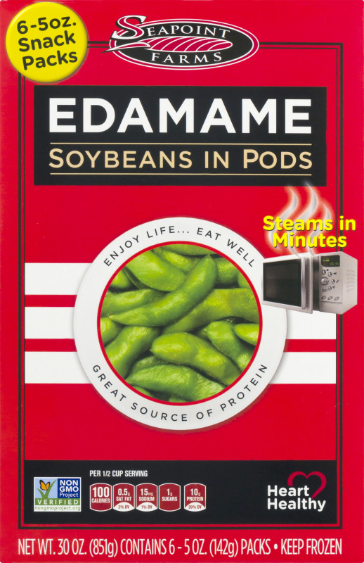 Seapoint Farms Edamame Soybeans in Pods Snack Packs 6 CT Seapoint Farms(711575721572
