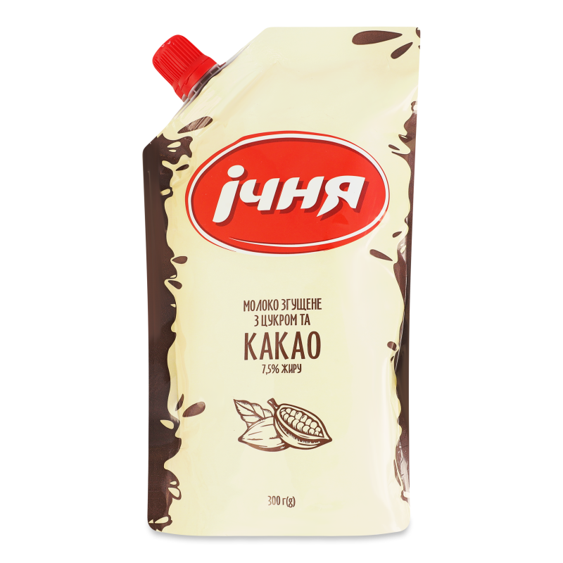 Молоко згущене з цукром та какао 7,5% 300г д/п Ічня
