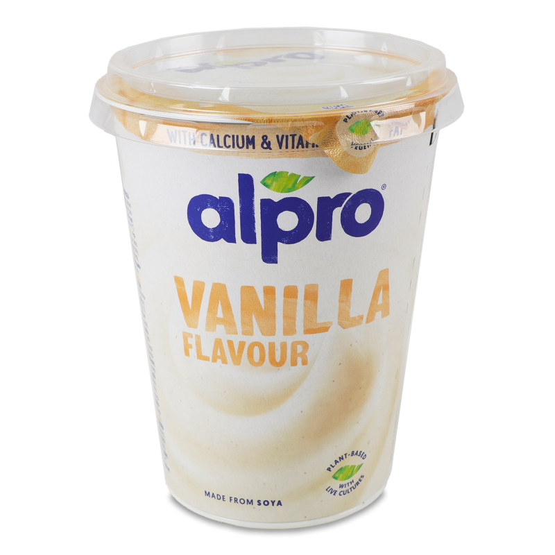 Продукт соєвий з ванільним смаком ферментований 400г стакан Alpro