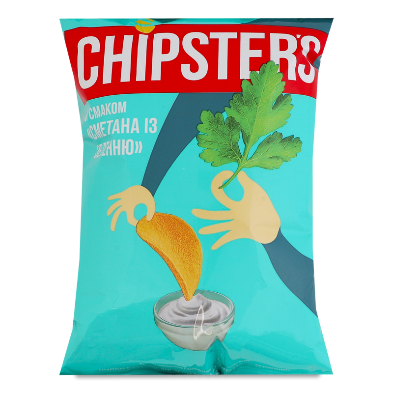 Чипси з смаком Сметана з зеленню 60г м/у Chipster’s