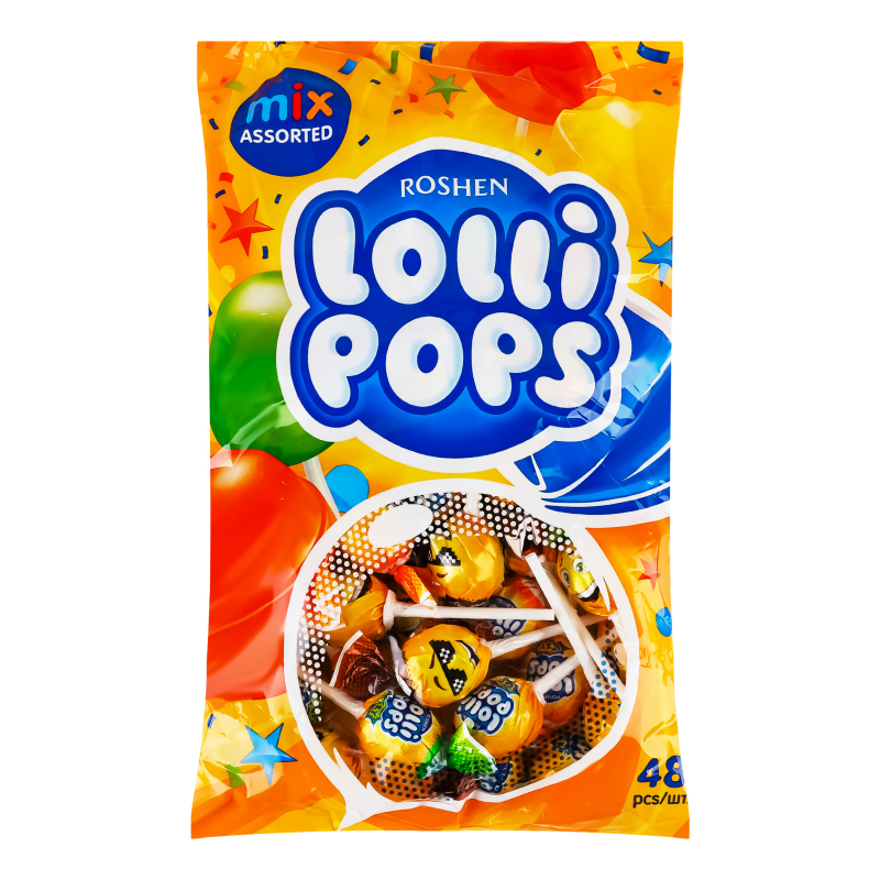 Карамель льодяникова з коктейльними смаками Lollipops Roshen кг