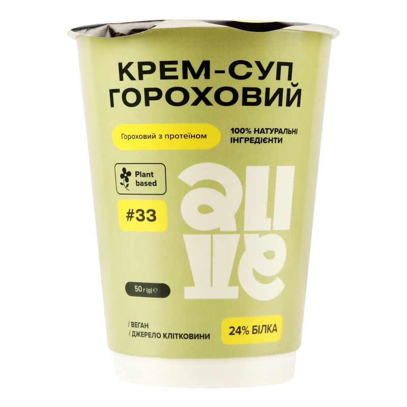 Крем-суп миттєвого приготування гороховий з протеїном Alive cт