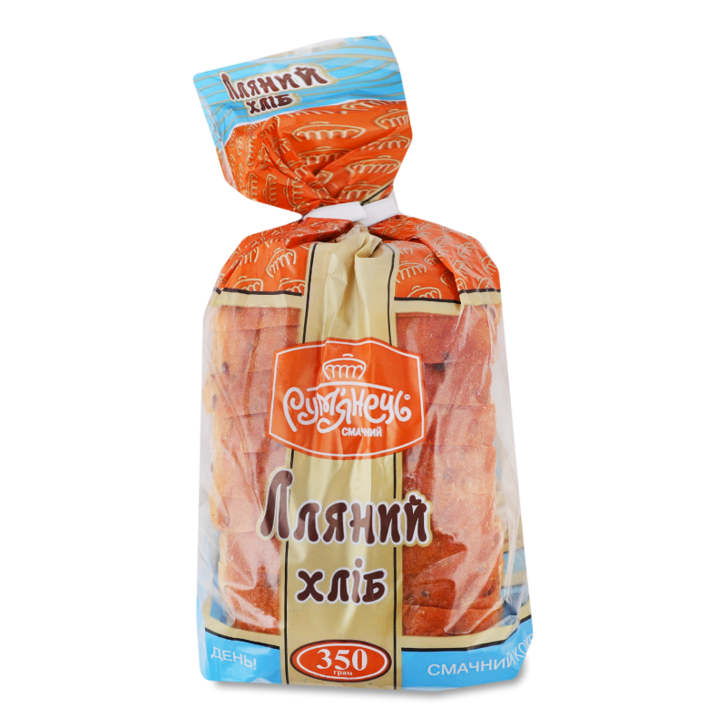 Хліб Лляний нарізаний скибками 350г плівка Рум”янець