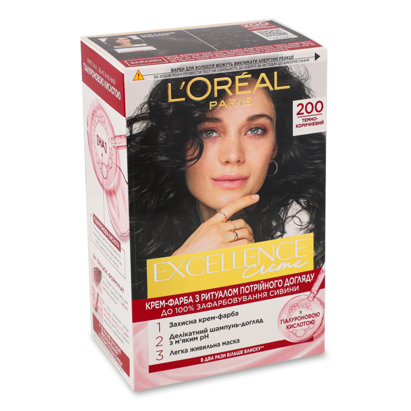 Крем-фарба д/волосся Екселенс Крем 200 темно-коричневий Лореаль