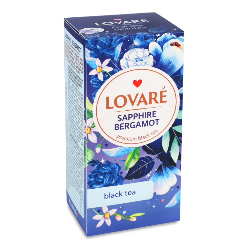Чай Сапфір Бергамот чорний 24*2г Ловаре