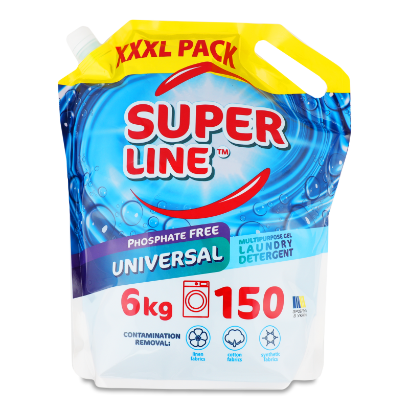 Гель д/прання Універсал д/кольорових та білих речей 6кг д/п Super Line