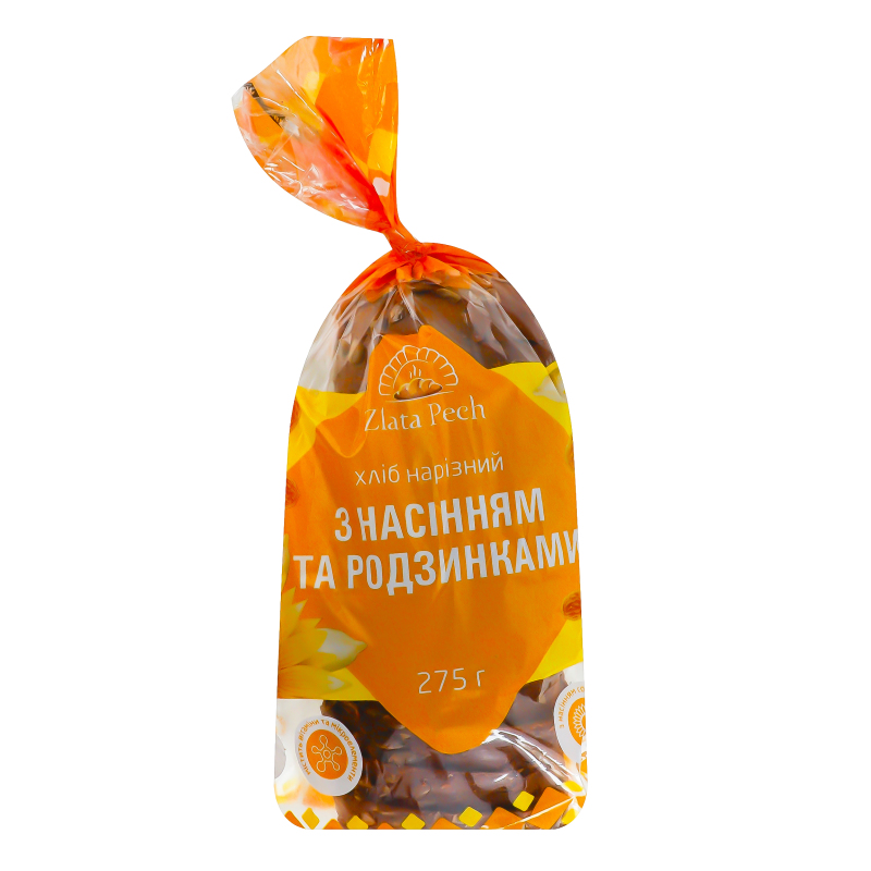 Хліб нарізний З насінням та родзинками Zlata Pech м/у
