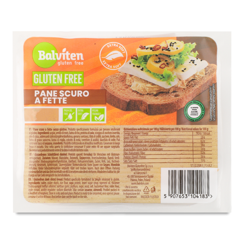 Хліб темний безглютеновий 190г Balviten