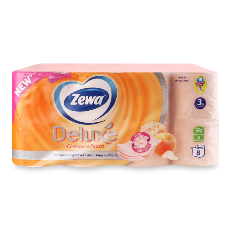 Папір туалетний Deluxe Cashmere Peach 3шари 8шт Zewa