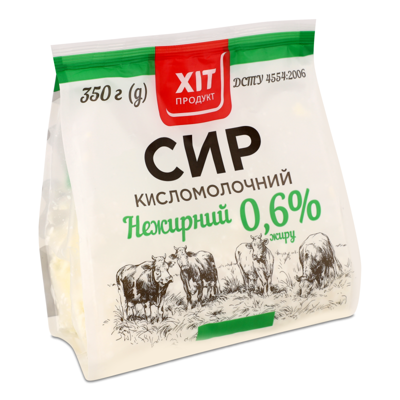 Сир кисломолочний нежирний 350г Хіт Продукт