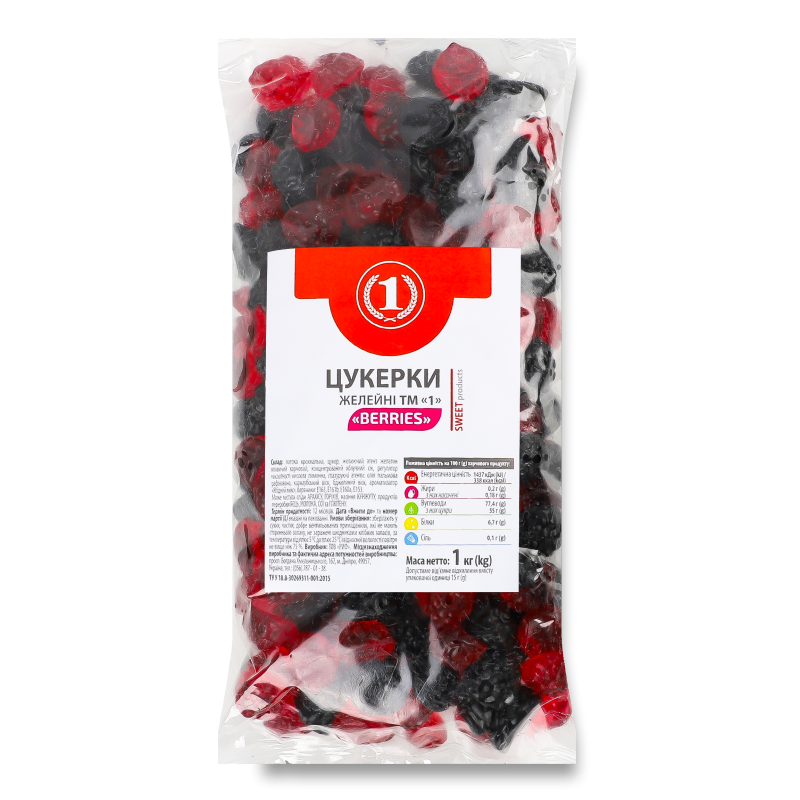 Цукерки желейні Berries вагові ТМ “1”